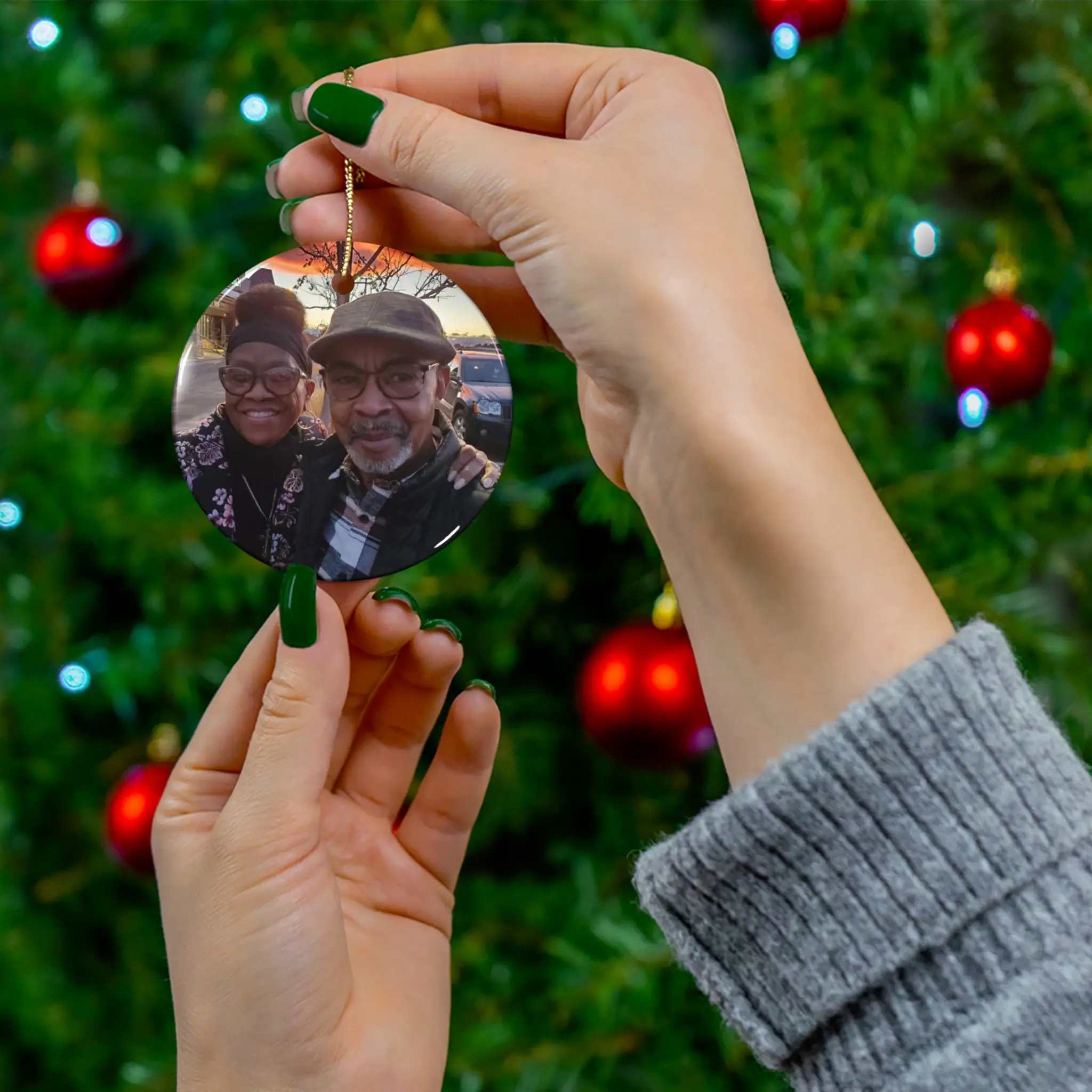 Custom Ceramic Ornament - Personalized Gift for Loved Ones, Holiday Decor, Christmas Tree Ornament, Memorial Keepsake, Family Ornament