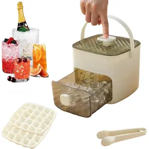 Ice Cube Mould Set with Lid, Easy Release Ice Tray, Includes Ice Clip, Home Refrigerator Storage, DIY Ball Shape Square Ice Maker, Spherical Ice Cubes