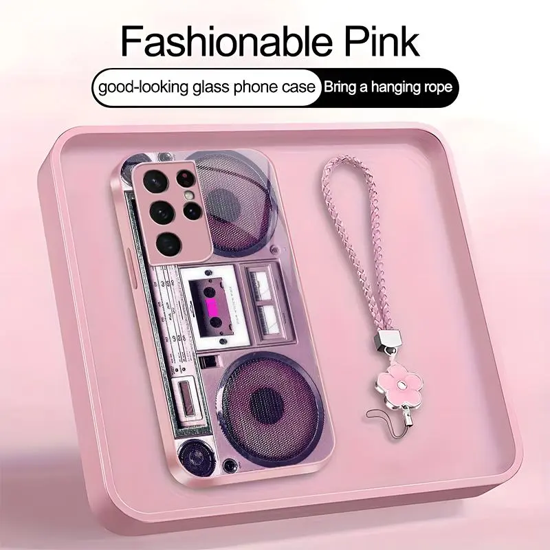 Suitable for [Galaxy S21 Ultra 5g] high-end women's phone case🤩,retro cassette tape pattern, fun and appealing🥰✨, drop-resistant, affordably priced，fingerprint-resistant  YM99