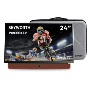 Skyworth 24-Inch Portable TV - 1080P FHD Smart Google TV Matte Screen HDR10 Dolby Audio LED Bluetooth Chromecast Google with High-Performance Battery & Voice Control Set Box