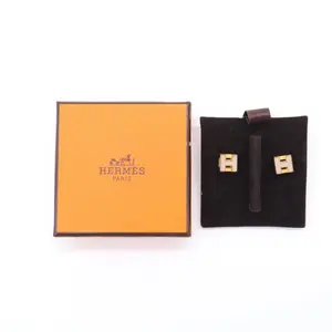 Pre-owned Hermes Cage dH Earrings W21540