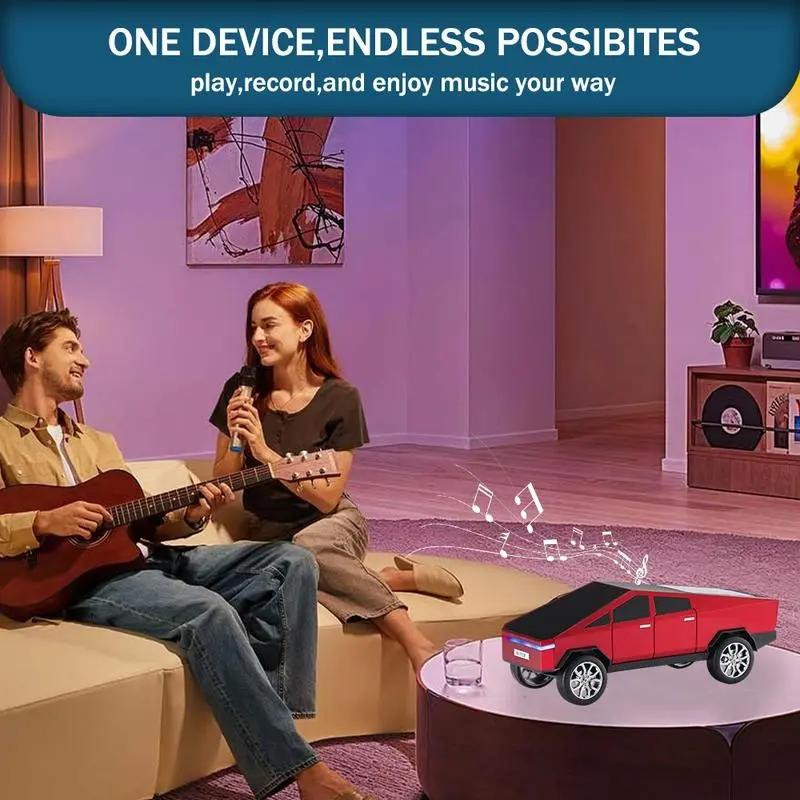 Multifunctional Pickup Truck Model Bluetooth Speaker Rechargeable with USB TF Card AUX FM Radio TWS Pairing for Indoor Outdoor Party Birthday Gift Stereo Cybertruck Portable Audio Connection Smartphone Wireless Classic Car Style Design Vintage