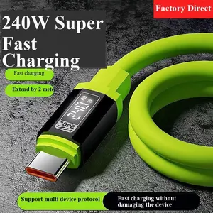 240w Fast Charging Data Cable, Durable PVC Material, Supports High-Speed Data Transfer, Ideal for Daily Use & Travel