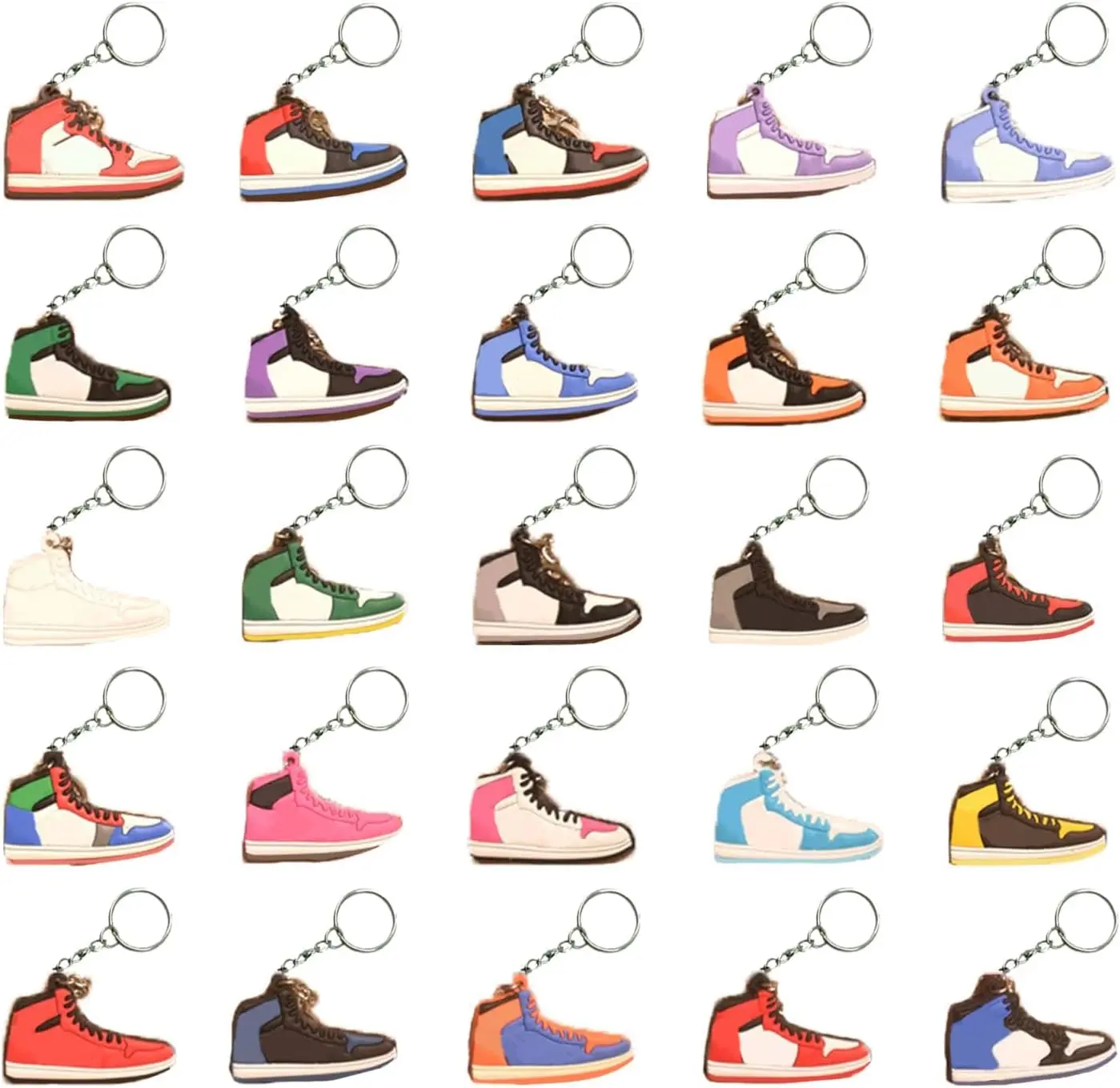 25 PCS Sneaker Keychain Retro Shoe Keychain Personalized Sneaker Gifts For Kids Adults Birthday Party SuppliesGift..
