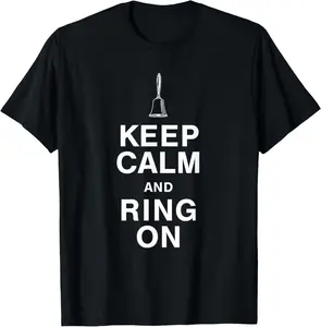 100%cotton Keep Calm and Ring On Hand Bell Choir Member T-Shirt