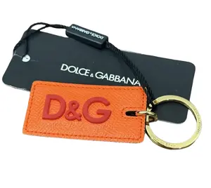Pre-owned DOLCE & GABBANA As Seen On Screen As Seen On Screen SE4160 Orange & Red Icon Tag Key Ring