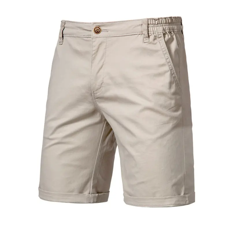 Men's Shorts with Button Closure and Pockets Casual Khaki
