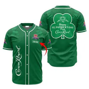 Personalized Saint Patrick's Day Crown Royal Baseball Jersey - Crown Royal Jersey Shirt For Men Women, Crown Royal Baseball Shirt