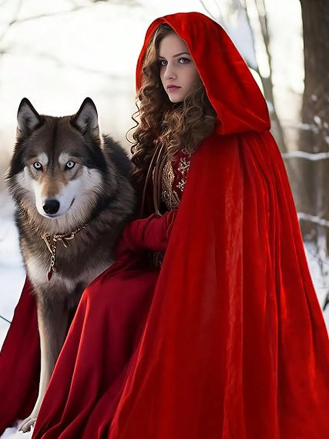 Hooded Cloak Velvet Cape with Hood, Christmas Capes for Women, Halloween Witch Costume, Vampire Cloak, Wizard Robe, Unisex Cosplay Costume, Festival