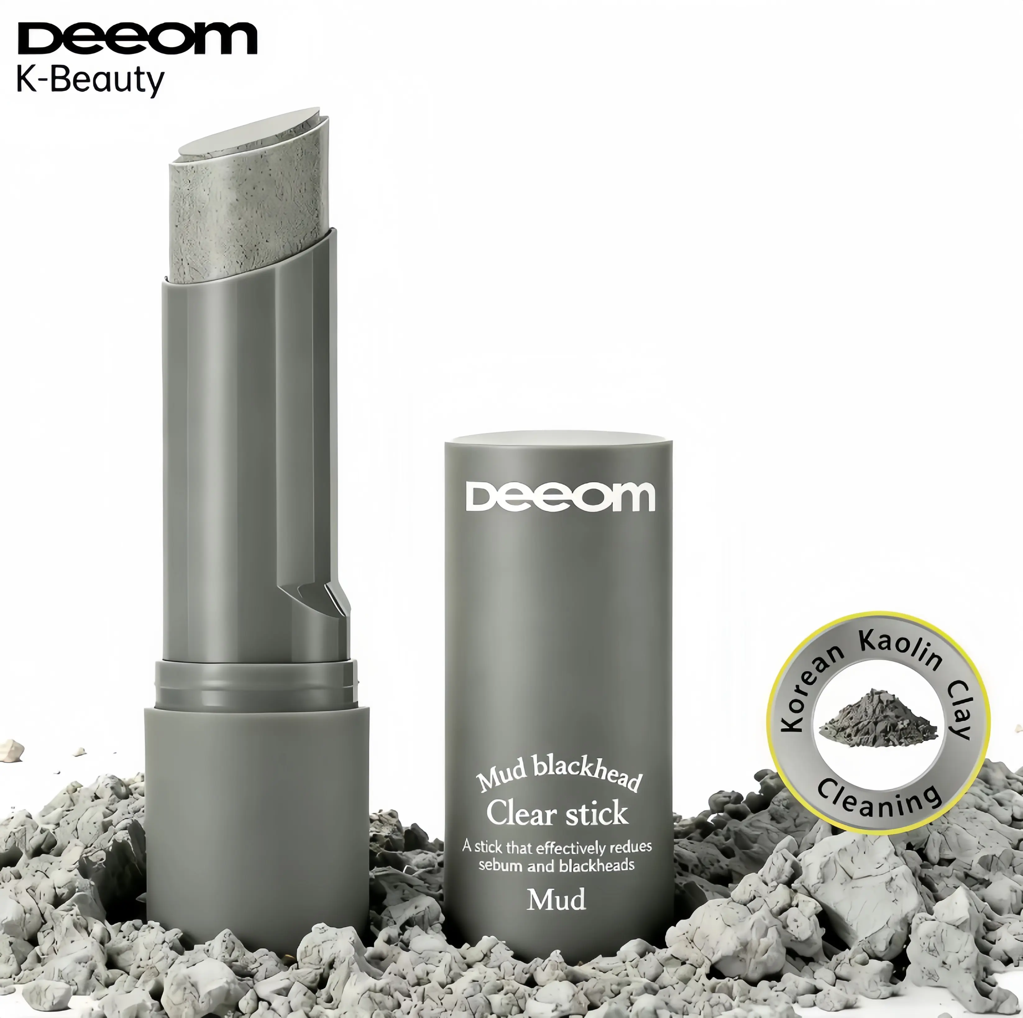 Deeom Korean Pore & Blackhead Stick for Oily &Combination Skin Deep Cleansing GentleExfoliation Soothing Hydration with Kaolin ClayCharcoal & Walnut Shell Powder ComplexSpecialized Blackhead Care - Moisturizer