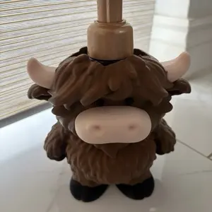 Cute Highland Cow Soap Dispenser | Farmhouse Bathroom Decor | Kawaii Animal Soap Pump