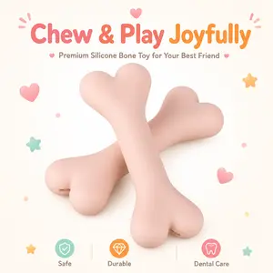 Dog Chew Toy Bone for Dental Health - Removes Plaque & Tartar, Massages Gums - Safe, BPA-Free, Non-Toxic Tough Chewing Toy for Small, Medium & Large Dogs