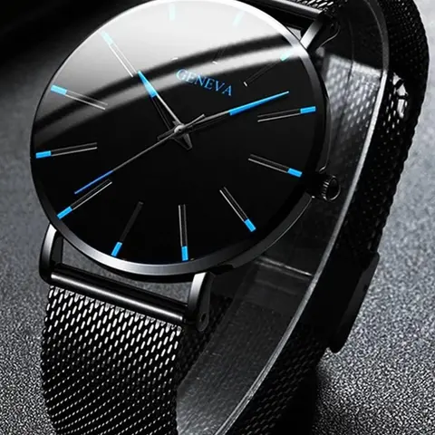 Men's Business Watch, Simple Stainless Steel Mesh Strap Quartz Analog Wristwatch, Casual, for Party, Daily Decor, Quartz Wristwatches, Watch for Gift