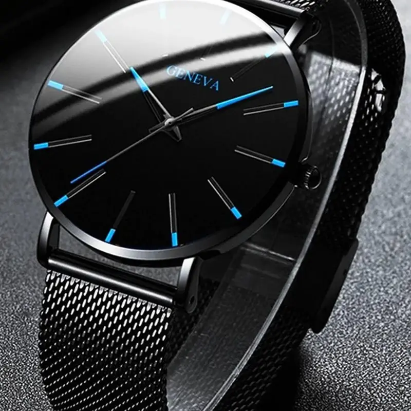 Men's Business Watch, Simple Stainless Steel Mesh Strap Quartz Analog Wristwatch, Casual, for Party, Daily Decor, Quartz Wristwatches, Watch for Gift