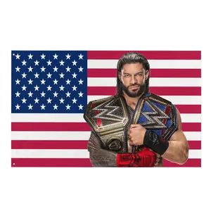 Roman Reigns WWE American Flag 3x5Ft Tapestry – WrestleMania 42 (2026) Edition, Tribal Chief Wall Hanging Banner for Man Cave, College Dorm Room & Outdoor Decor, Durable Fabric with 4 Brass Grommets, Perfect Gift for WWE Fans