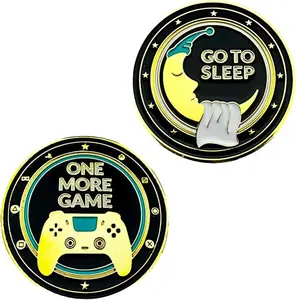 Gamer Decision Maker Coin, One More Game Or Go To Sleep Metal Coin, Funny Gaming Collectible Gift for Gamers and Coin Enthusiasts