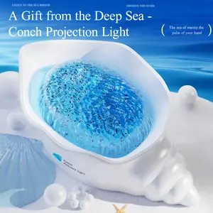 LED Conch Ocean Wave Projector Lamp -Seashell Night Light with Water Ripple Effect,Quirky Nightlight Light-Up Illuminated NoveltyLighting for Bedroom Relaxation & Gifting,Quirky Novelty Lighting