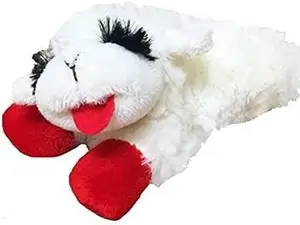 Lamb Chop Dog Plush Toy - Squeaky Toy for Small & Medium Dogs - Extra Soft Plush - Stuffed Animal for Cuddling & Playing (10", Cream, 5 Squeakers)