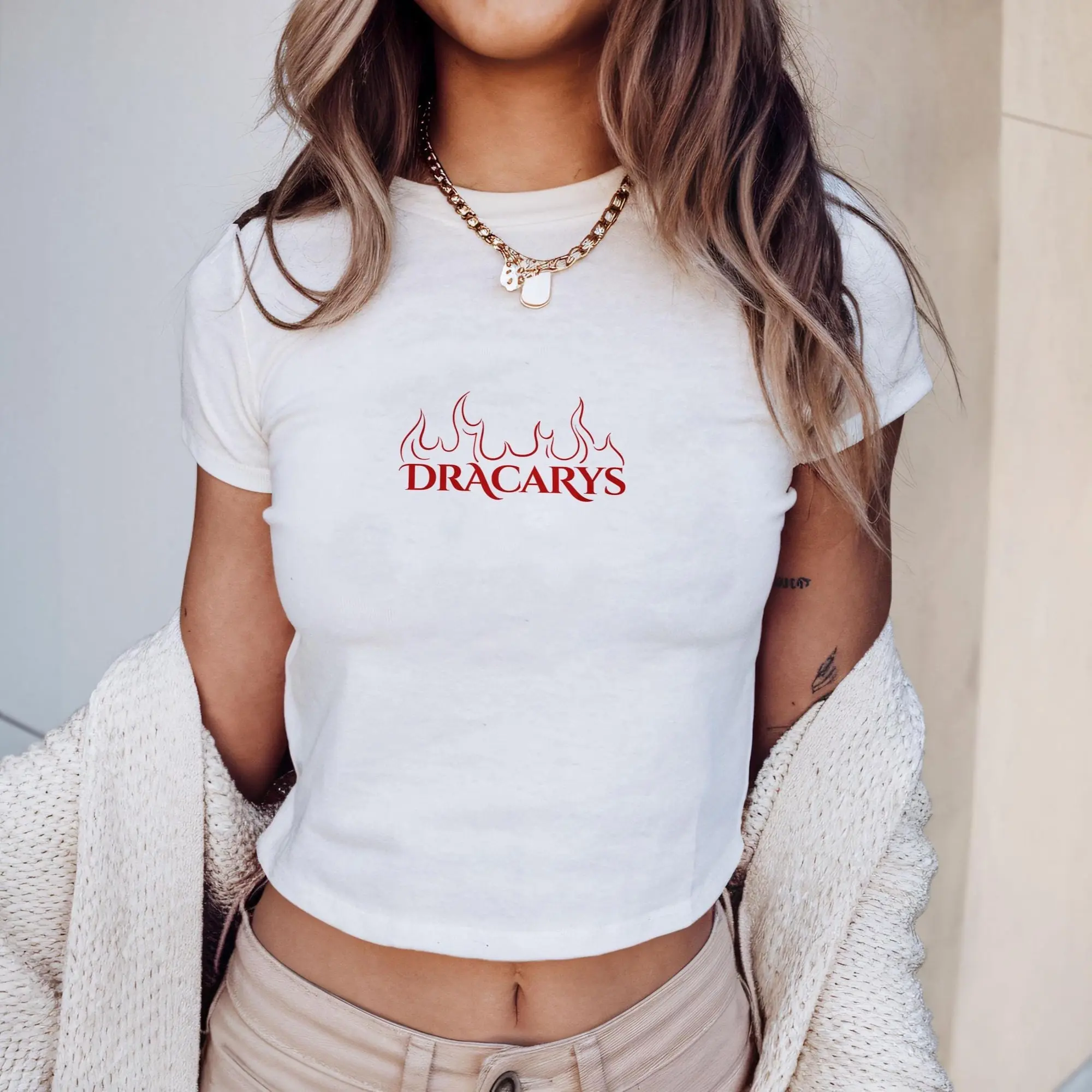 Dracarys Baby Tee Game of Thrones Inspired Baby Tee, House of the Dragon Y2K Cropped Top 90s Style Semi Crop Baby Tee GoT Daenerys Fan, Gift For Her