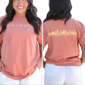 Terracotta Seaside 2 Sides T-Shirt, Summer Sea View Landscapes Hoodie, Beach Yacht Places Unisex Crewneck Sweater, Family Friends Group Vacation Shirt Gift Cotton Fit Top