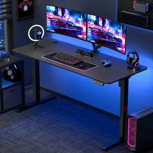 VVENACE Electric Standing Desk 55"x24" Height Adjustable Sit Stand Desk with 3 Memory Presets & Anti-Collision System for Home Office Carbon Fiber Black