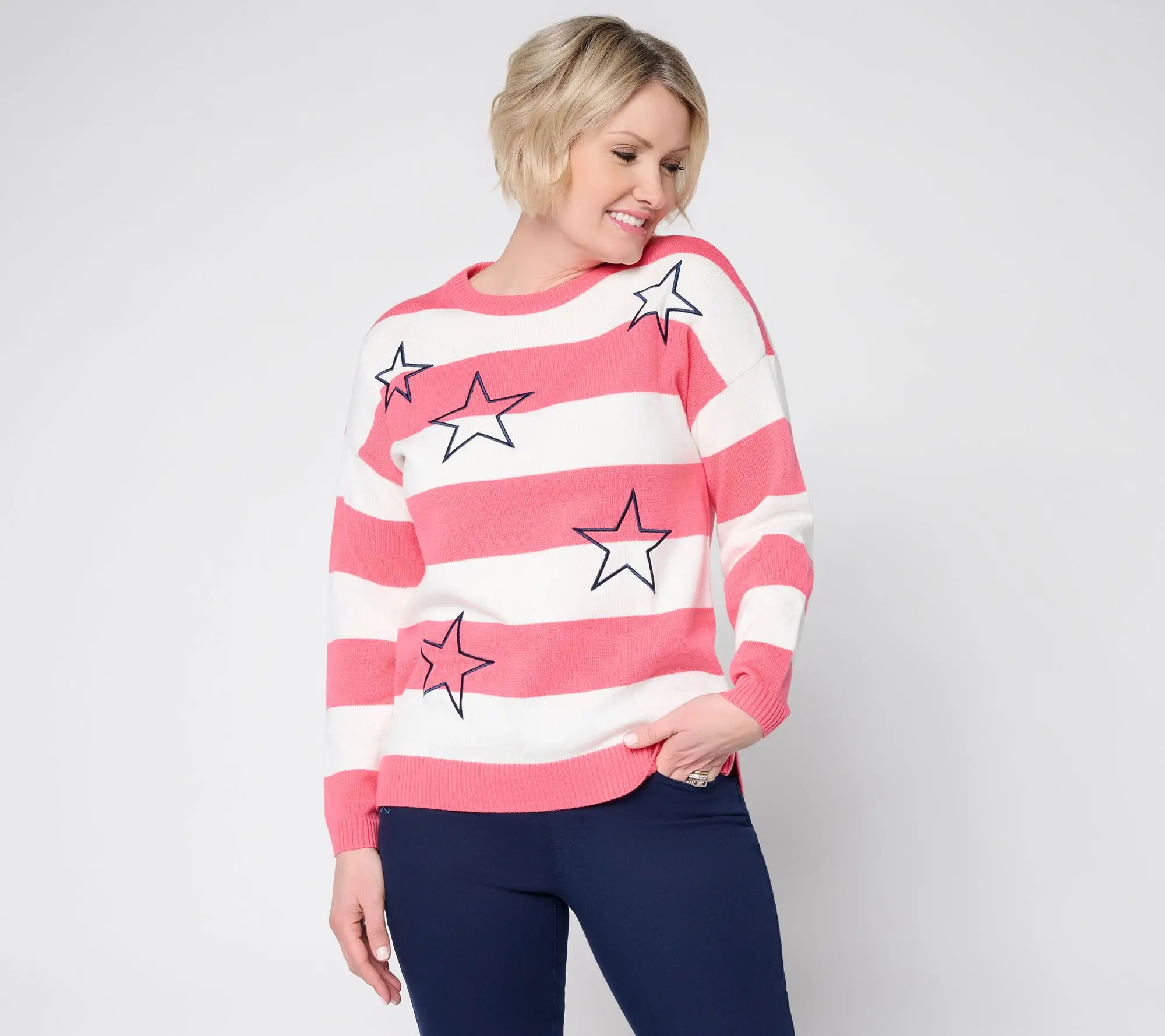Liberty Belles by Kim Gravel Stars and Stripes Summer Sweater Liberty Belles by Kim Gravel Stars and Stripes Summer Sweater