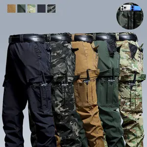Men’s multi-pocket tactical cargo pants — rip-resistant outdoor hiking and mountaineering trousers made from polyester fabric that resists scratches and pulls. Suitable for outdoor hiking, mountaineering, camping, tactical training, streetwear styling, an