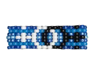 Blue Friendship Bracelet with Sparkle, Pearl, and Glow in Dark Beads