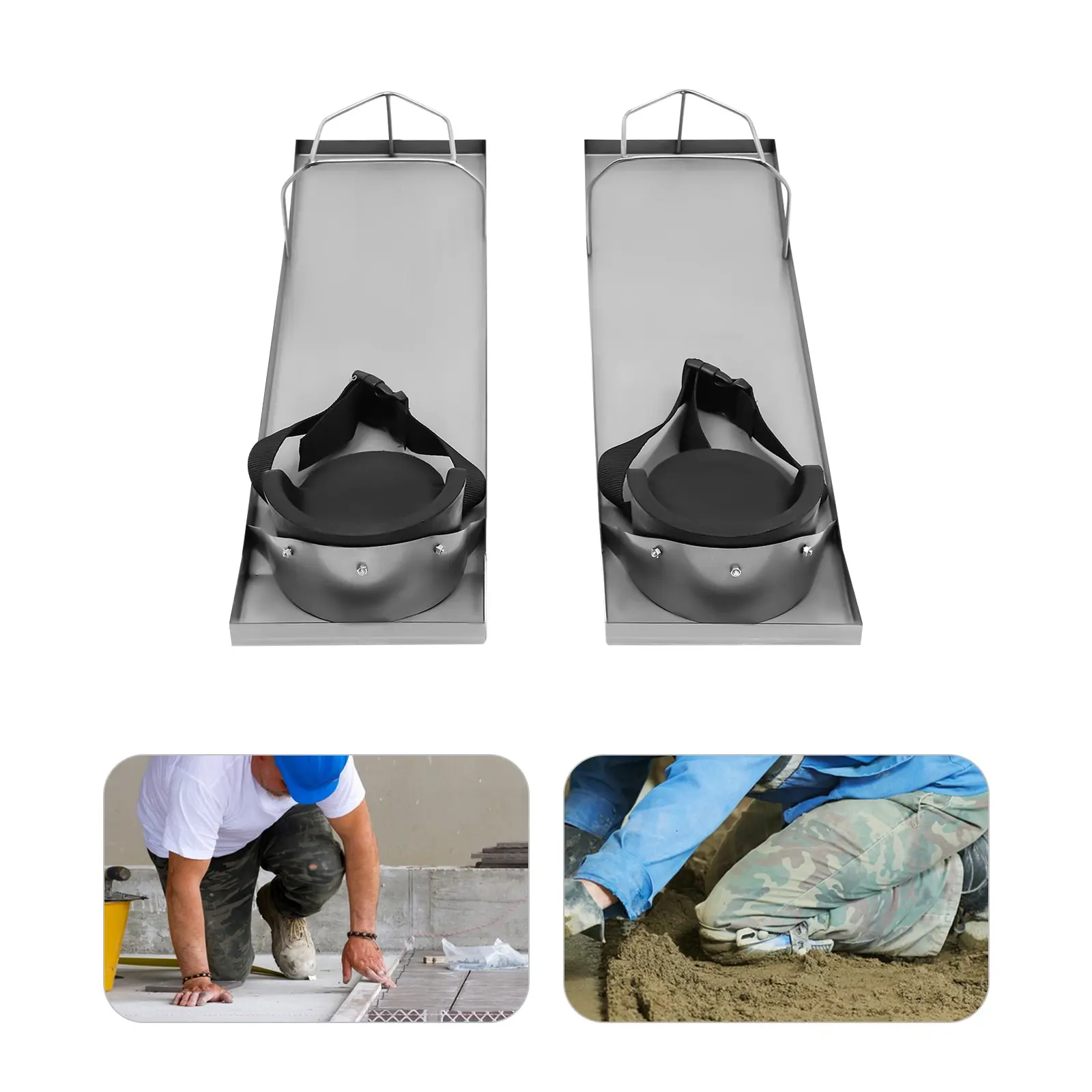 CNCEST Set of 2 Concrete Knee Boards (28in x 8in) with Stainless Steel & Rubber Sliders, Comfortable Kneeling Support for Concrete Work, Durable Home Improvement Work Safety Equipment, Safetyequipment, Set Of Two
