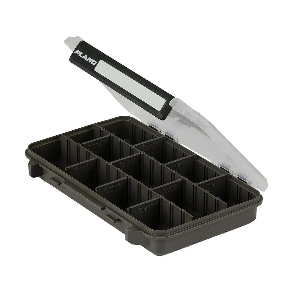 Plano Stowaway 3600 Organiser Box - Adjustable Compartments, Rustricor Technology, Transparent Lid, 3-39 Configurable Compartments