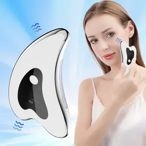 Electric Rchargeable scraping tool, rechargeable heated vibrating massager, face neck body shaving massager, facial beauty instrument, for home use and travel, girls skin care gift and holiday gift