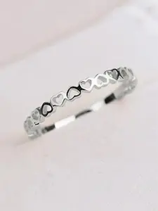 Women's Elegant Hollow out & Heart Design Cuff Ring (1 Piece), Fashion Stackable Ring for Party, Daily Clothing Decor, Trendy Engagement Ring for Birthday Gift