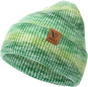 Vgogfly Beanie Men Slouchy Knit Skull Cap Warm Stocking Hats Guys Women Striped Winter Beanie Hat Cuffed Plain Hat