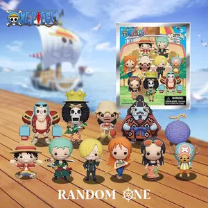 One Piece Officially Licensed Blind Box 3D Cartoon Anime Characters Luffy Roronoa Zoro Nami Mystery Bulk Surprise Keychain Random Character Image Fashion Trend Collectible Key Ring MN-70120
