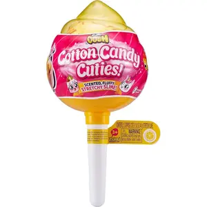 Oosh Slime Cotton Candy Cuties Series 2 by ZURU (Yellow) Scented, Squishy, Fluffy, Soft, Stretchy, Stress Relief, Party Favors, Non-Stick with Collectible Cutie Slow Rise Toy