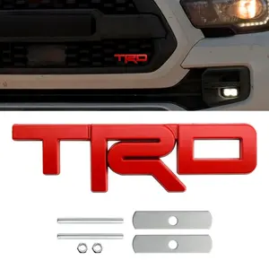 TRD RED front EMBLEM FOR TOYOTA HILUX grille FORTUNER camry YARIS Tacoma 4runner Car Decals Automobile Decals Stylish Car Merch