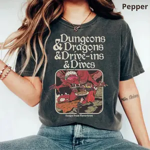 Comfort Colors Dungeon Dragon Dive ins and Dives T-Shirt, Y2K style, Vintage Guy Fieri Tee