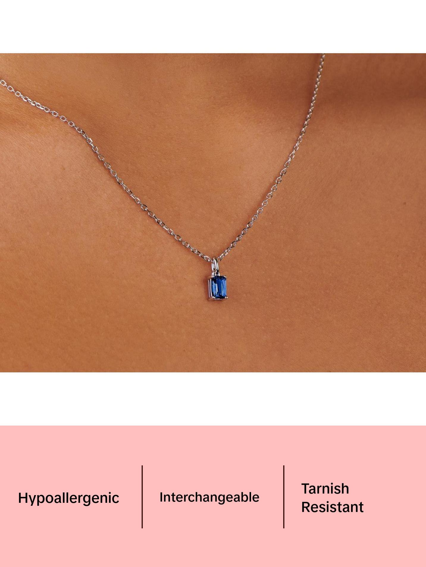 Sapphire Silver Charm