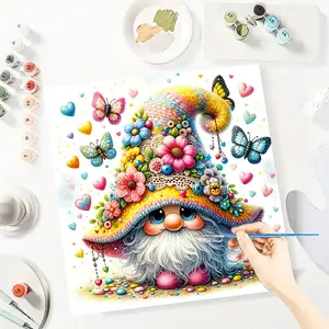 Gnome Paint by Numbers for Adult,Paint by Number Kit for Beginners,DIY Acrylic Paint Canvas Painting Kits Art ,Home Wall Decor Gift for Her, 20x20 inch(Without Frame)