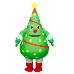 2026 New Christmas Tree Polyester Inflatable Costume, Youth/Adult Size (fits 155 - 185 cm), includes fan and battery box, a must - have for Christmas parties.