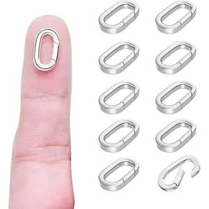 10Pack Carabiner Clip Pendant Clasp for  Making,18K  and  Necklace Clasp and Closures  Carabiner Charm for Necklace Bracelet