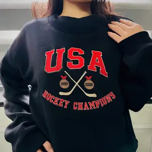 Embroidered USA Hockey Sweatshirt, Miracle On Ice 1980-2026 Shirt, Team USA Fan Gift, Winter Sports Apparel