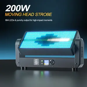 SHEHDS 200W Moving Head  LEDs Matrix 0-100% Linear Dimming | 5050 RGB & 5730U white LEDs  | Strobe Chase Mode Pixel Control | Perfect for compact venues DJ booths  small stages