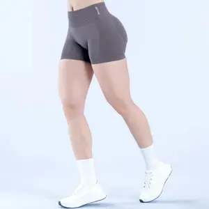 DF Women's Seamless Gym Shorts - Scrunch Butt Lifting Workout Shorts, Squat Proof High Performance Nylon Fitness Apparel.