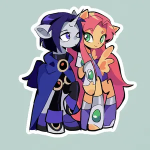 My Little Pony x Teen Titan Crossover Vinyl Waterproof Sticker