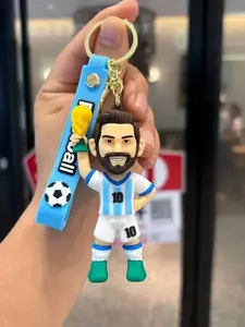 Football Cup Star Messi Keychain, C Ronaldo Figure, Car Backpack Accessory, Fan Gift, Football Pendant, Sports Memorabilia