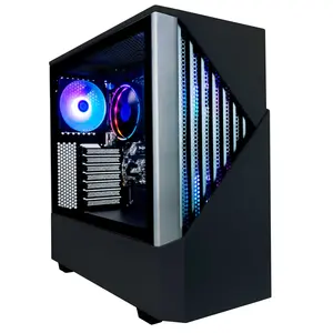 Periphio B450M Dark Castle Desktop Computer, AMD Ryzen 7 Gen 5, 16GB, +1TB HD 1TB SSD