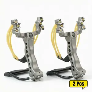 2 Pack Kids Safe Rubber Band Launcher Toy, Outdoor Backyard Target Practice Shooting Game Set, Fun for Boys & Girls Ages 6-12, Perfect Gift for Birthdays & Holidays