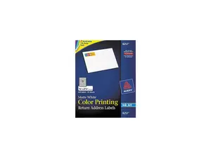 Avery 8257 Inkjet Labels for Color Printing, 3/4 x 2-1/4, Matte White, 600/Pack