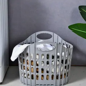 Modern Foldable Laundry Basket, Wall-Mounted Portable Multi-Layer Dirty Clothes Storage Box, Polypropylene Square Laundry Basket for Home Bathroom